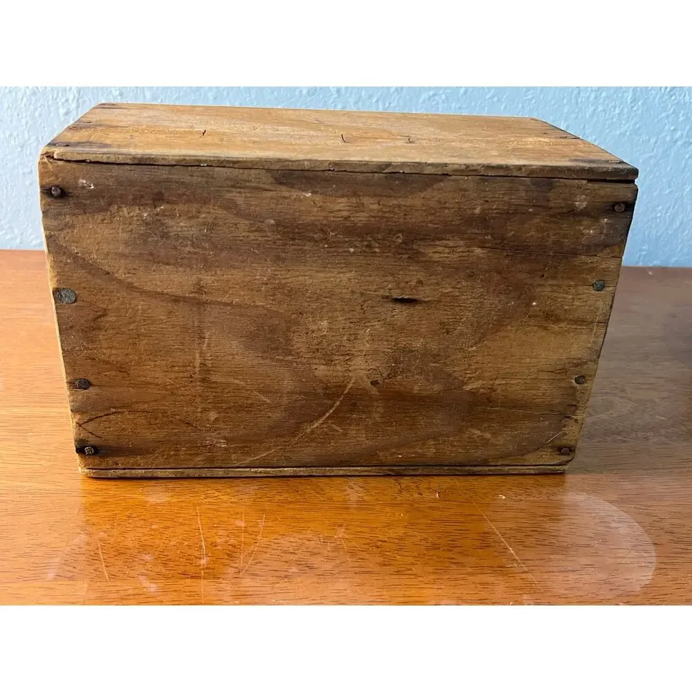 Vintage Wooden Tool Caddy Primitive Farmhouse Tote Box Rustic Carrier